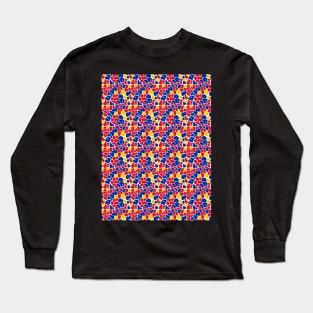 Elephant Print Skin Pattern Red Blue Yellow Long Sleeve T-Shirt